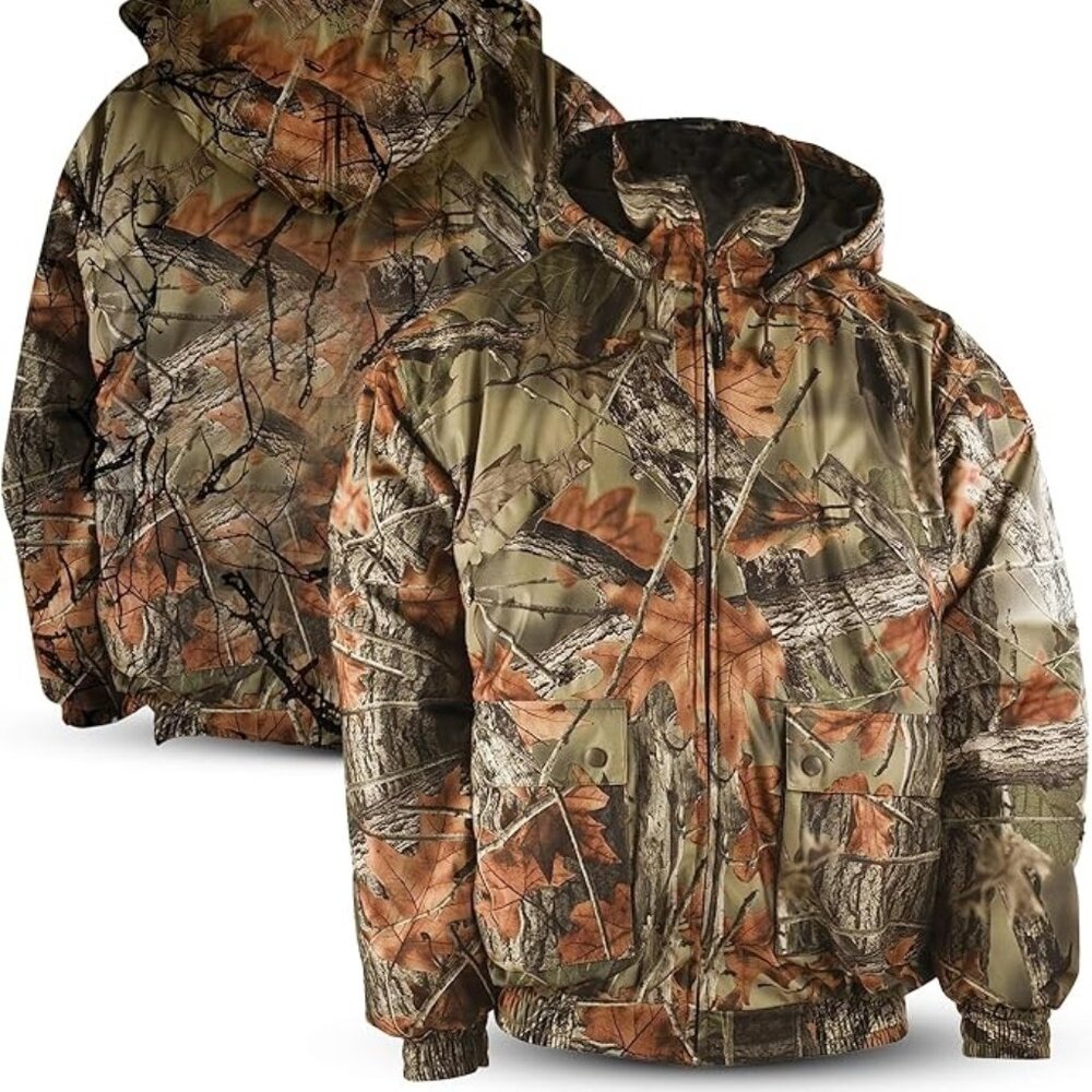 TrailCrest Men's Hoodie Camo Camouflage Rain Jacket Coat Outdoor Hunt Sport M-2X
